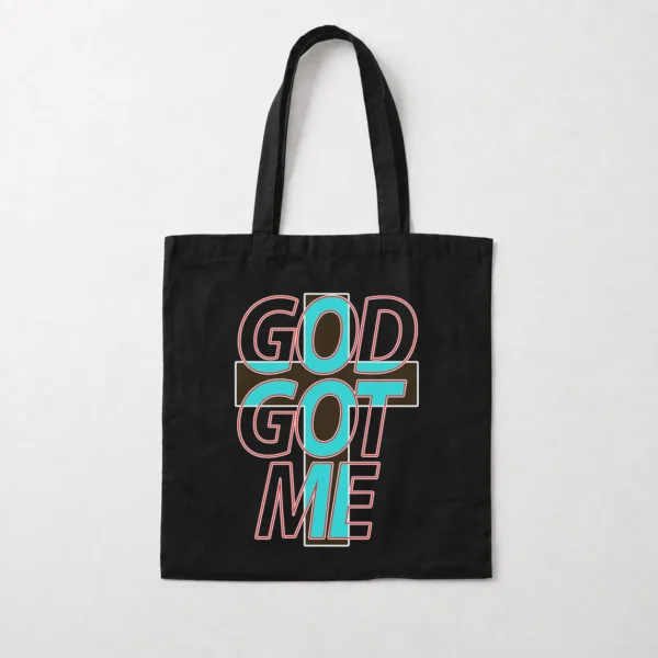 توت بگ نوشته God Got Me آبی و قهوه‌ای کد 1345