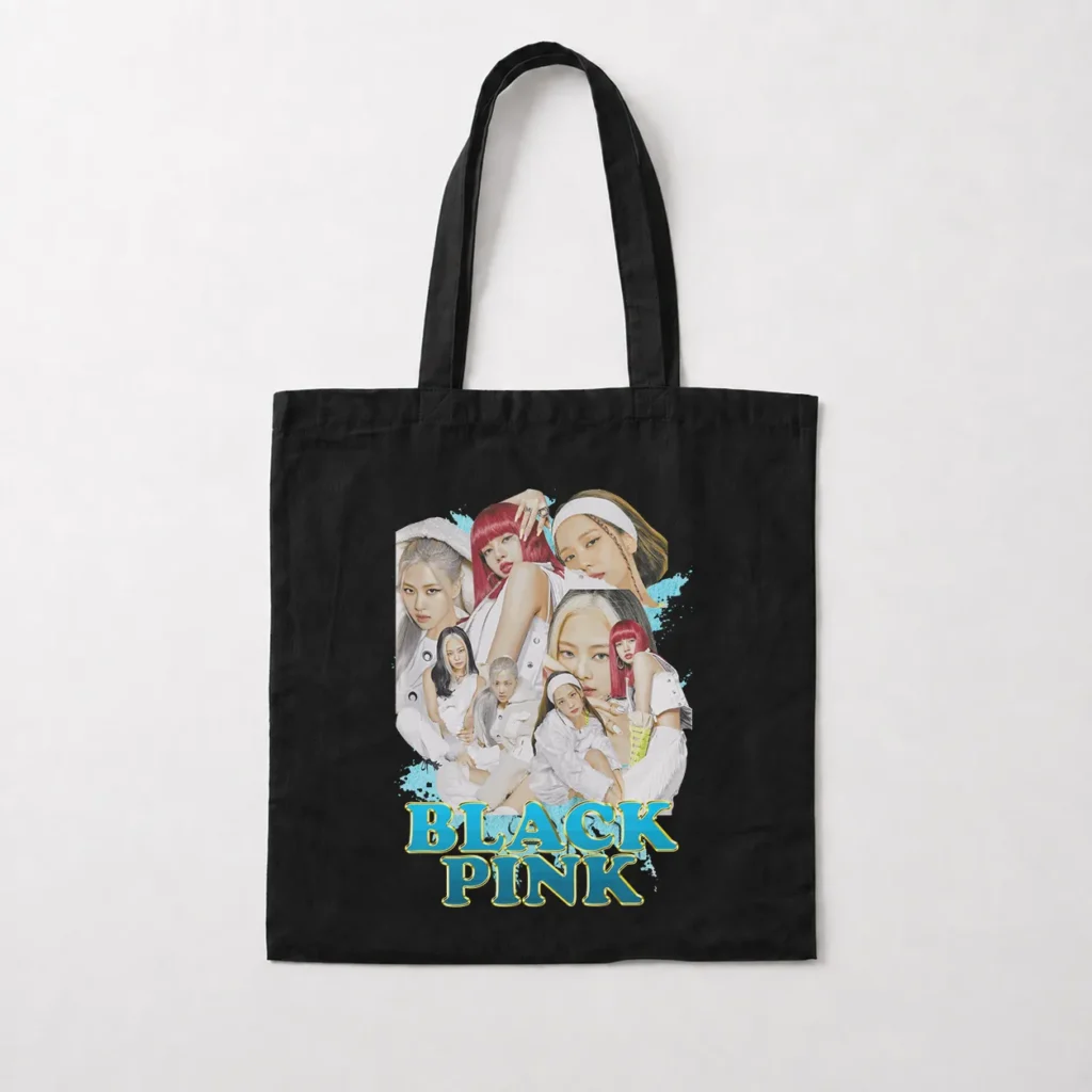 توت بگ بلک پینک طرح کلاژ سفید (BLACKPINK) کد 13530