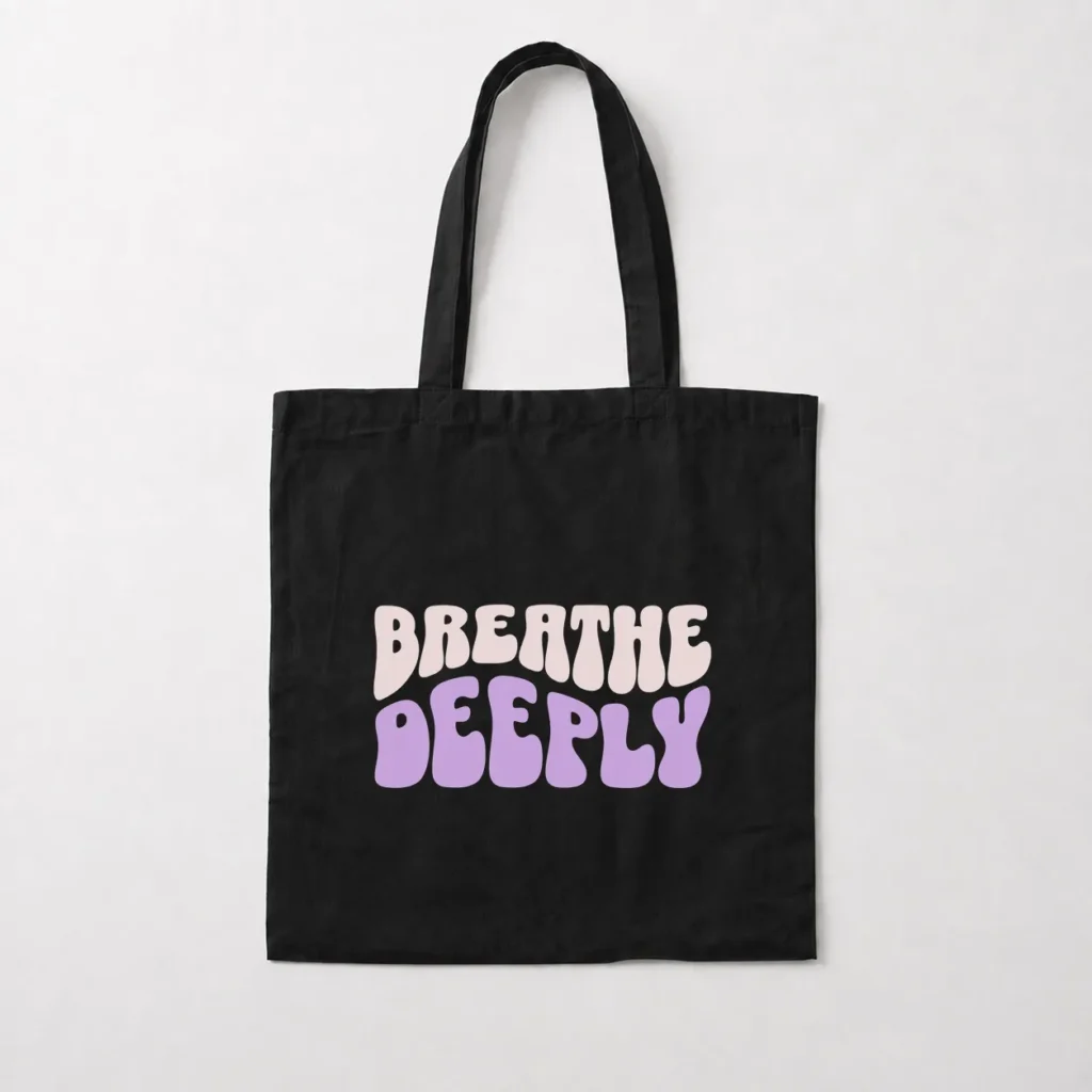 توت بگ تایپوگرافی Breathe Deeply صورتی کد 13736