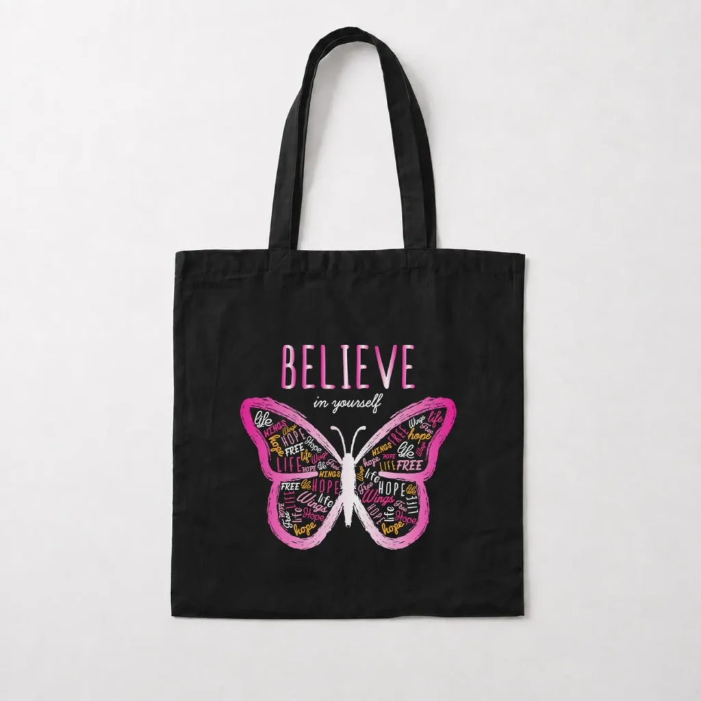 توت بگ انگیزشی پروانه طرح Believe In Yourself کد 13871