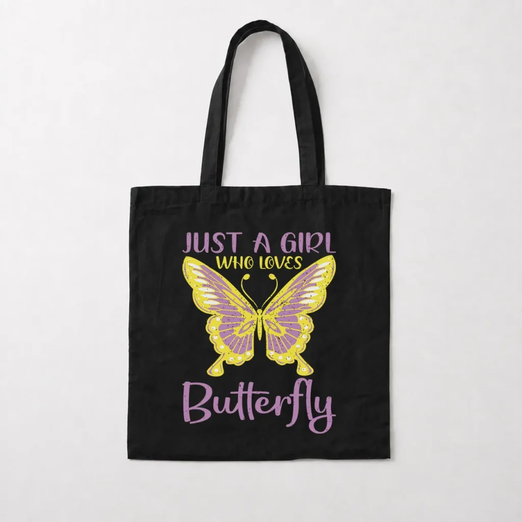 توت بگ پروانه طرح Just a Girl Who Loves Butterfly کد 13905