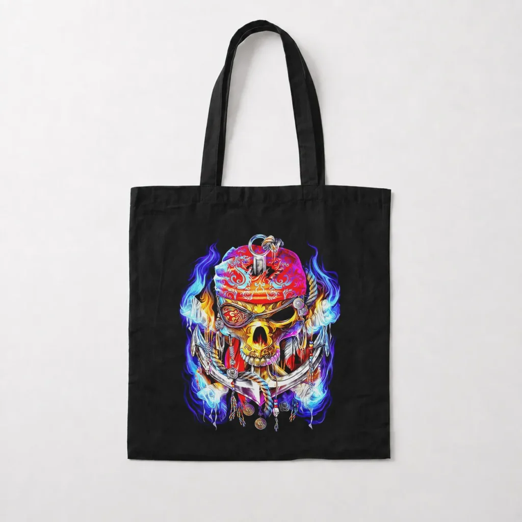توت بگ جمجمه طرح دزد دریایی رنگی (Pirate Skull) کد 14015
