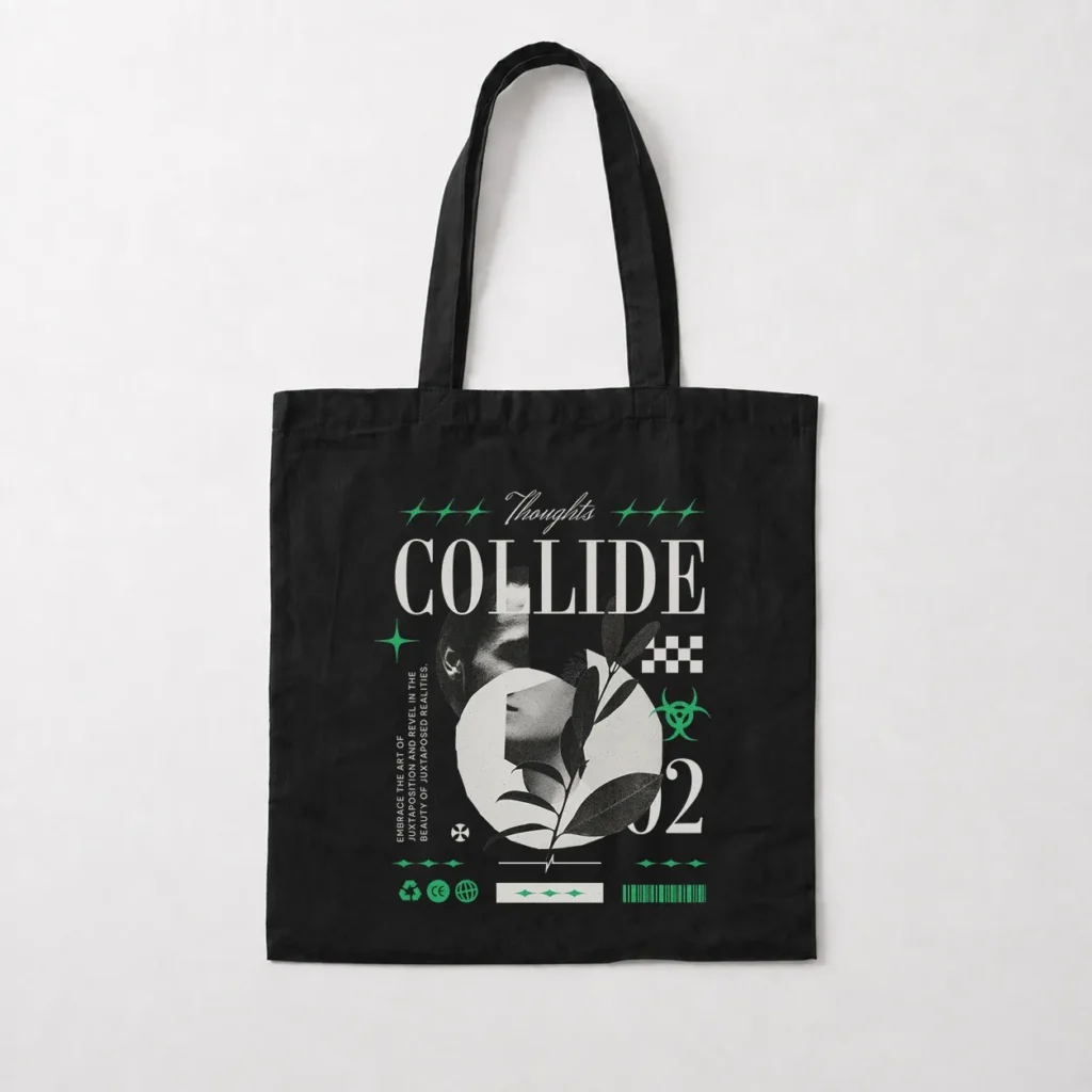 توت بگ طرح انتزاعی نوشته Collide کد 14504