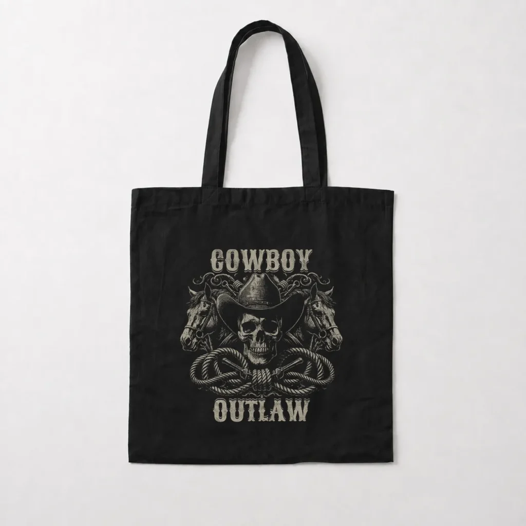 توت بگ کابوی طرح جمجمه و اسب‌ها Cowboy Outlaw کد 14792