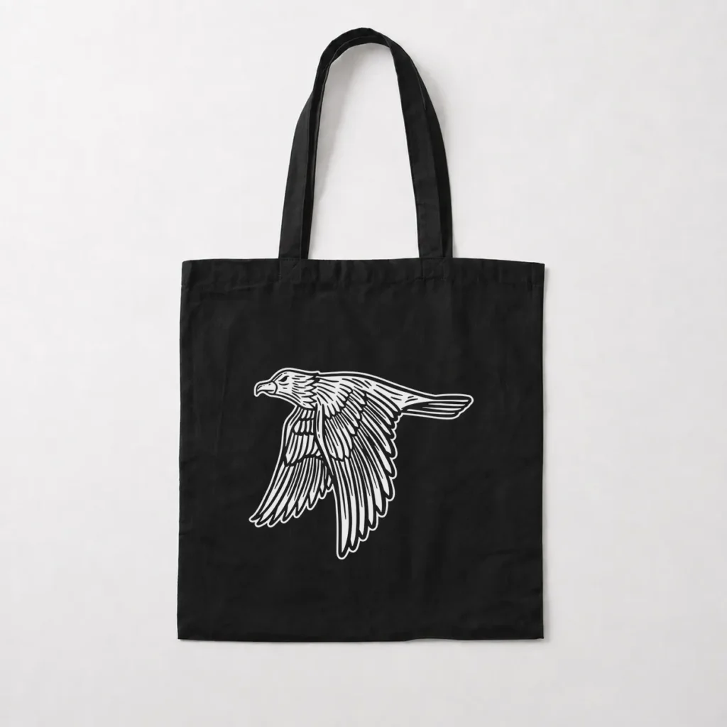 توت بگ عقاب طرح پرواز سیاه‌سفید (Flying Eagle) کد 18336