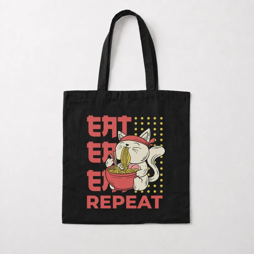 توت بگ گربه طرح رامن کیوت Eat Repeat کد 18347