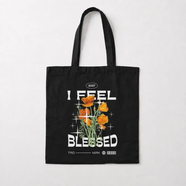 توت بگ طرح گل شقایق I Feel Blessed کد 18646
