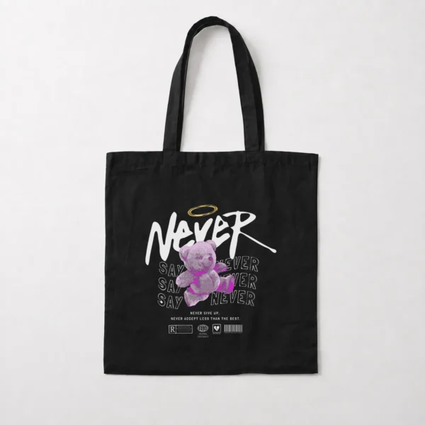 توت بگ خرس بنفش با هاله و نوشته Never Say Never کد 1879