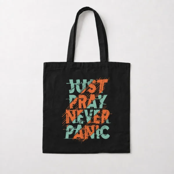توت بگ انگیزشی نوشته Just Pray Never Panic کد 19148