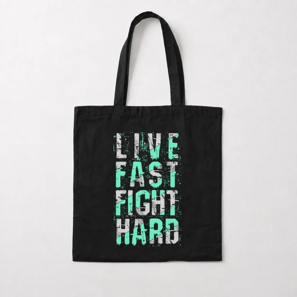 توت بگ نوشته Live Fast Fight Hard کد 19150