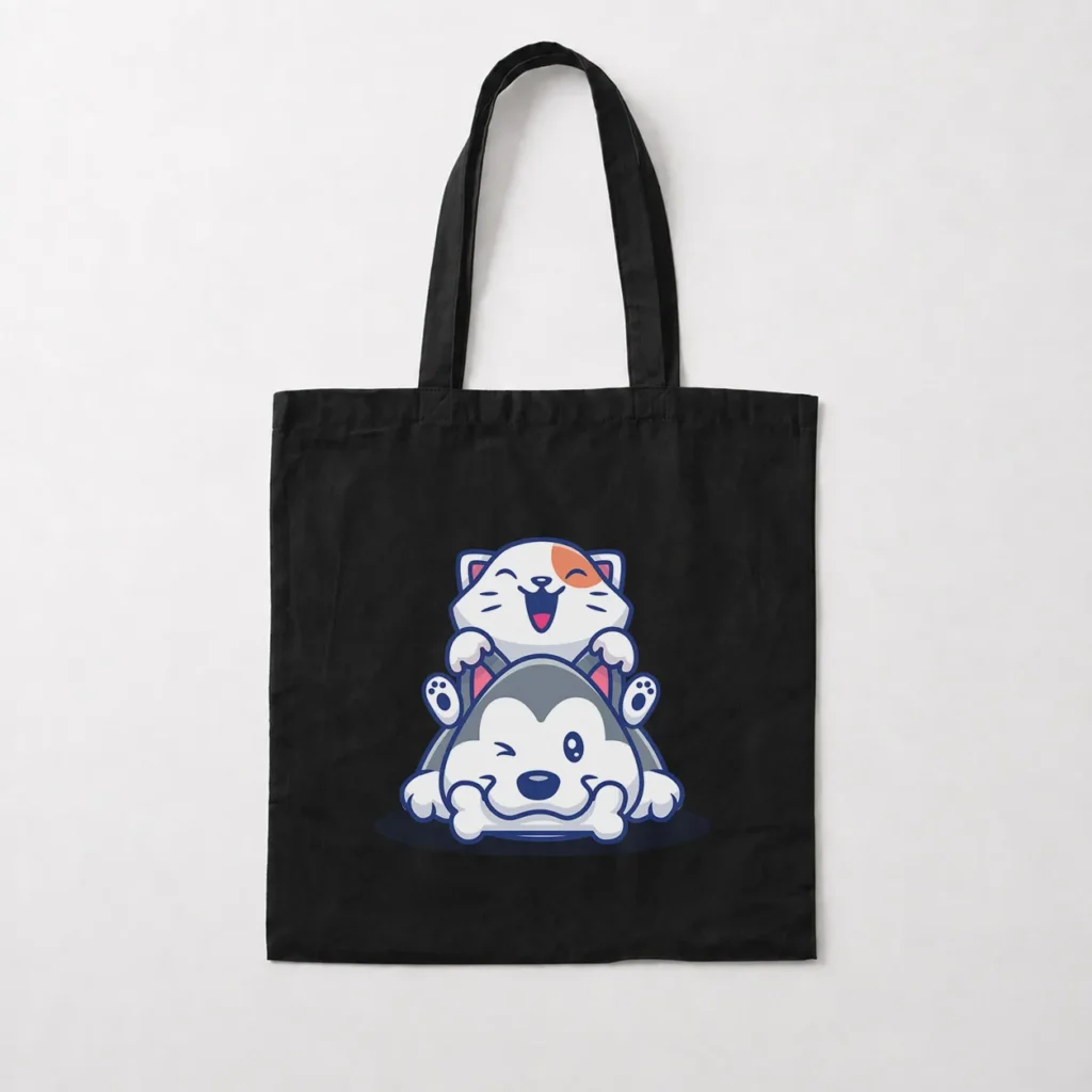 توت بگ گربه و سگ طرح کیوت (Cute Cat & Dog) کد 19210