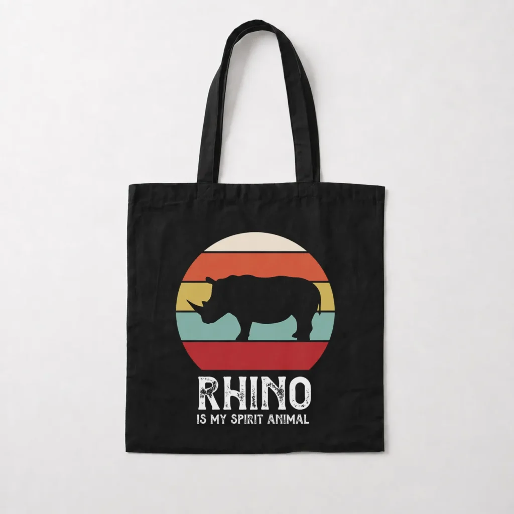 توت بگ کرگدن طرح رترو Rhino Is My Spirit Animal کد 19263