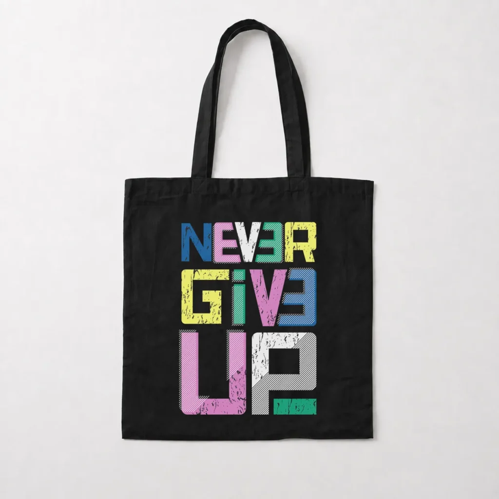 توت بگ نوشته Never Give Up کد 19276