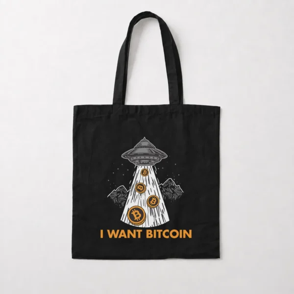 توت بگ بشقاب پرنده طرح I Want Bitcoin کد 19305