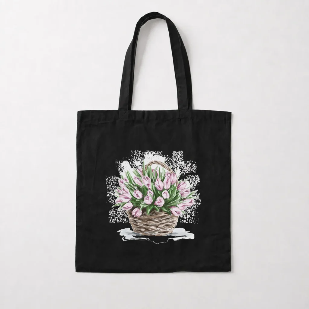 توت بگ گل لاله طرح سبد گل (Tulip Basket) کد 19434