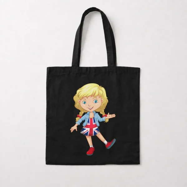توت بگ طرح دختر بچه کارتونی با پرچم انگلیس کد 19537