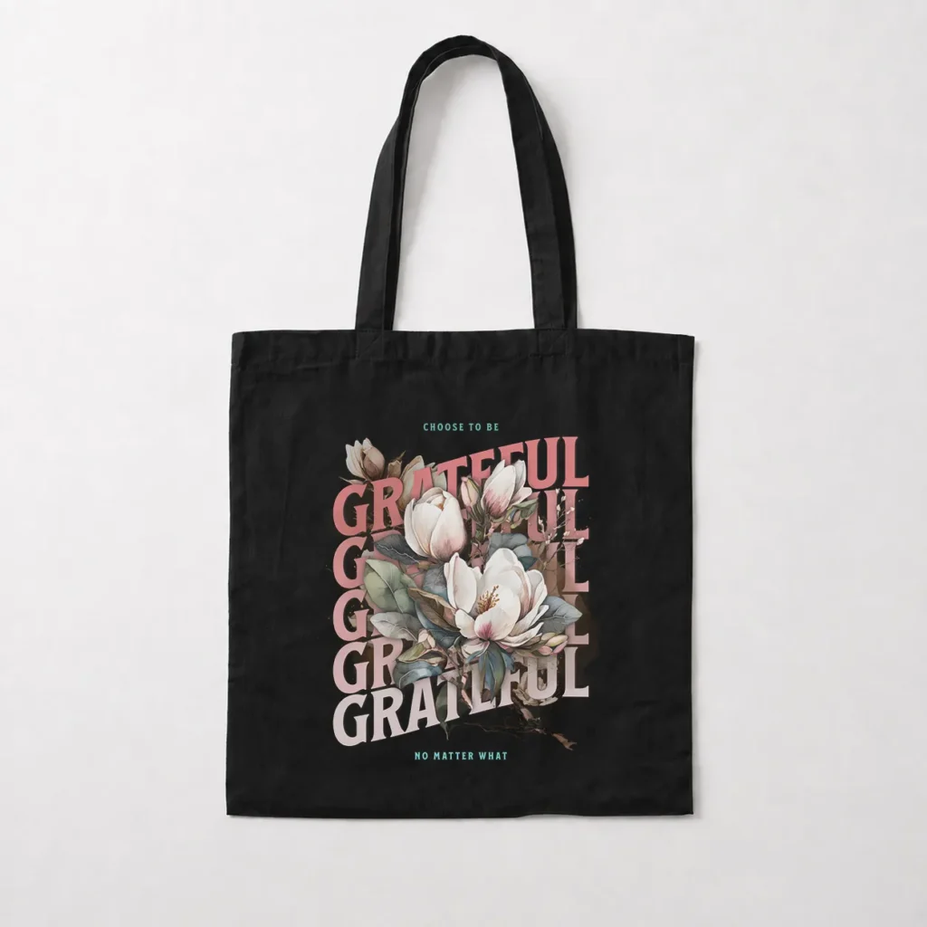 توت بگ گل طرح نوشته Grateful کد 19944