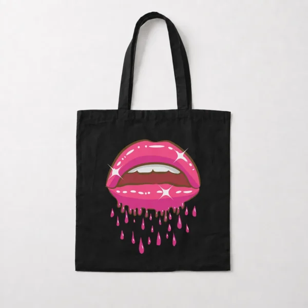 توت بگ لب طرح صورتی چکه‌دار (Dripping Lips) کد 20791