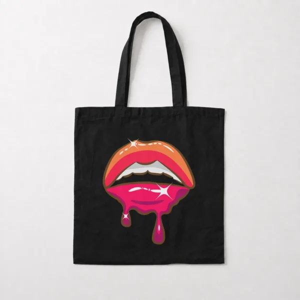 توت بگ لب طرح نارنجی چکه‌دار (Dripping Lips) کد 20794