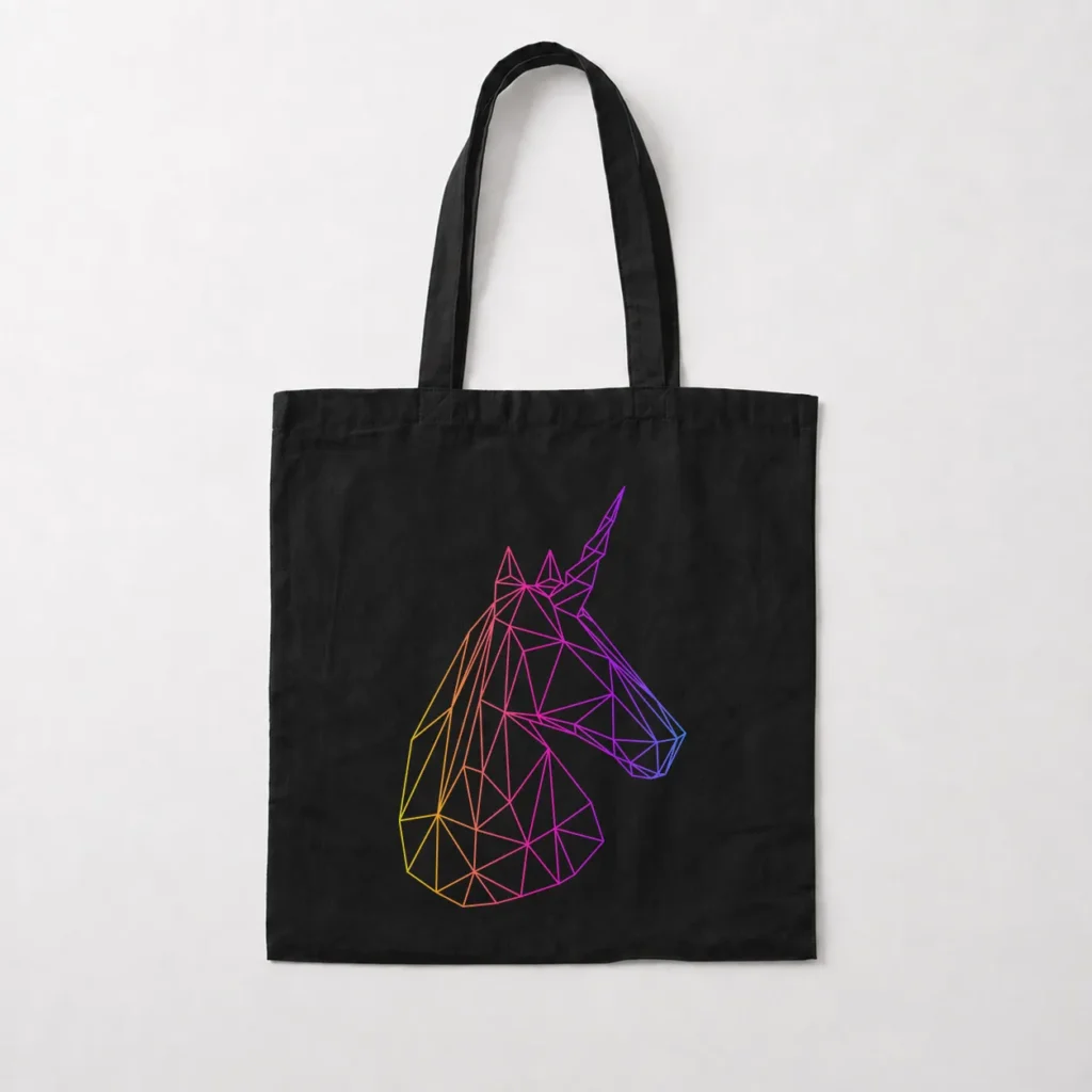 توت بگ اسب شاخدار طرح خط رنگی (Unicorn Wireframe) کد 20869