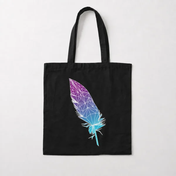 توت بگ پر طرح هندسی آبی (Geometric Feather) کد 20881