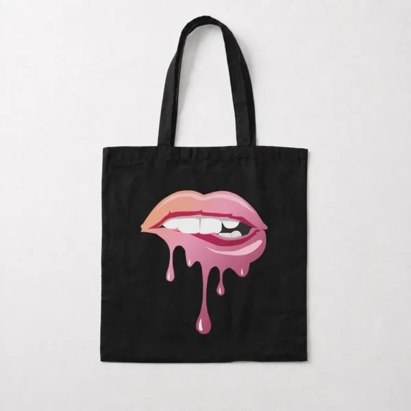 توت بگ لب طرح صورتی چکه‌دار (Dripping Lips) کد 20934