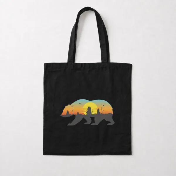توت بگ خرس طرح طبیعت و غروب (Bear Silhouette) کد 20947