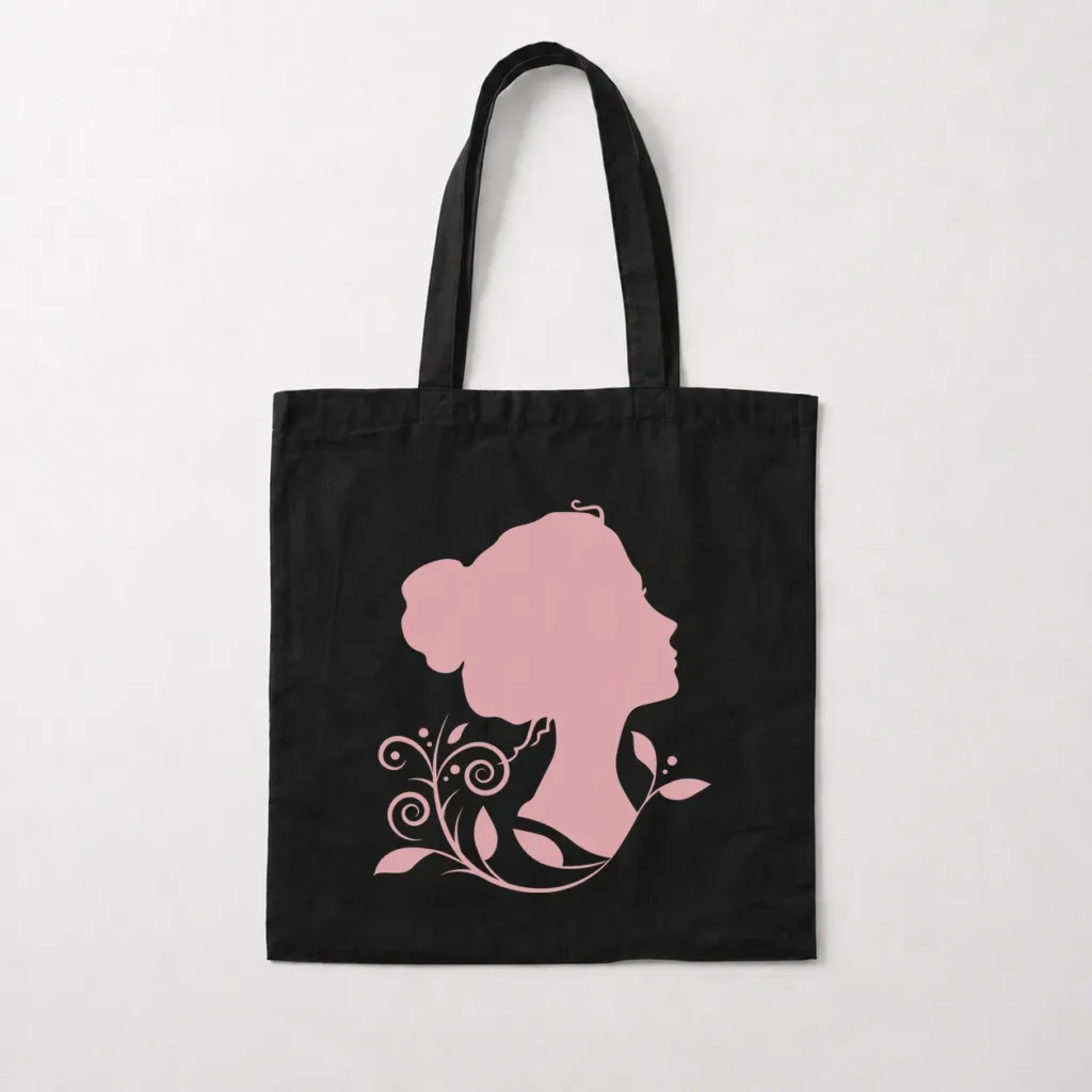 توت بگ طرح زن سیلوئت گل (Woman Floral) کد 20948