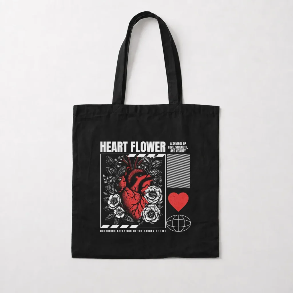 توت بگ قلب طرح Heart Flower کد 21248