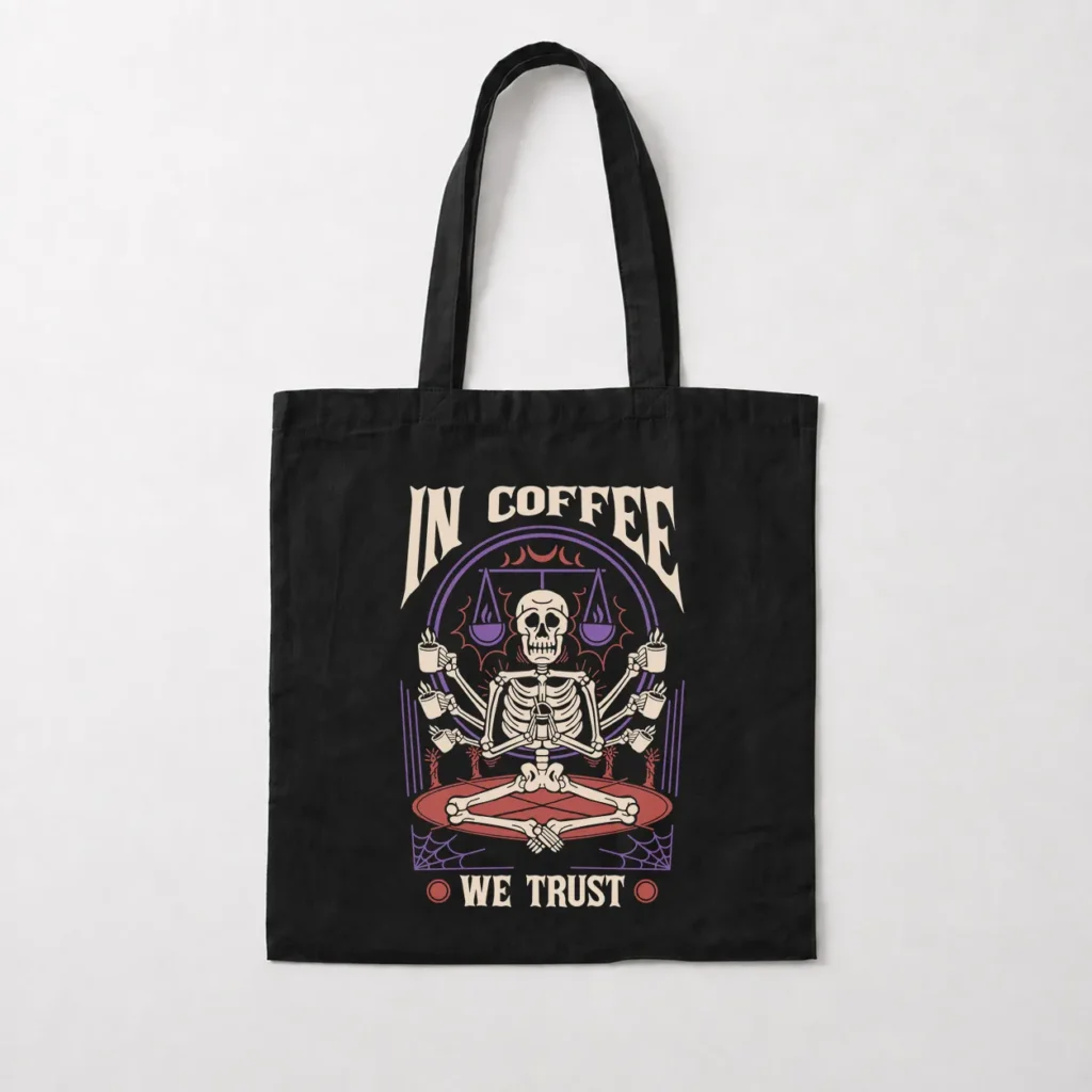 توت بگ جمجمه طرح In Coffee We Trust کد 21863
