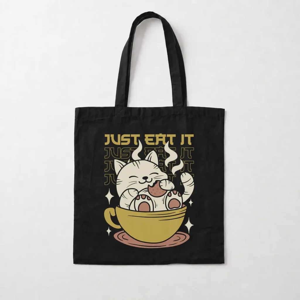 توت بگ گربه طرح Just Eat It مدل رترو کاسه رامن کد 22300