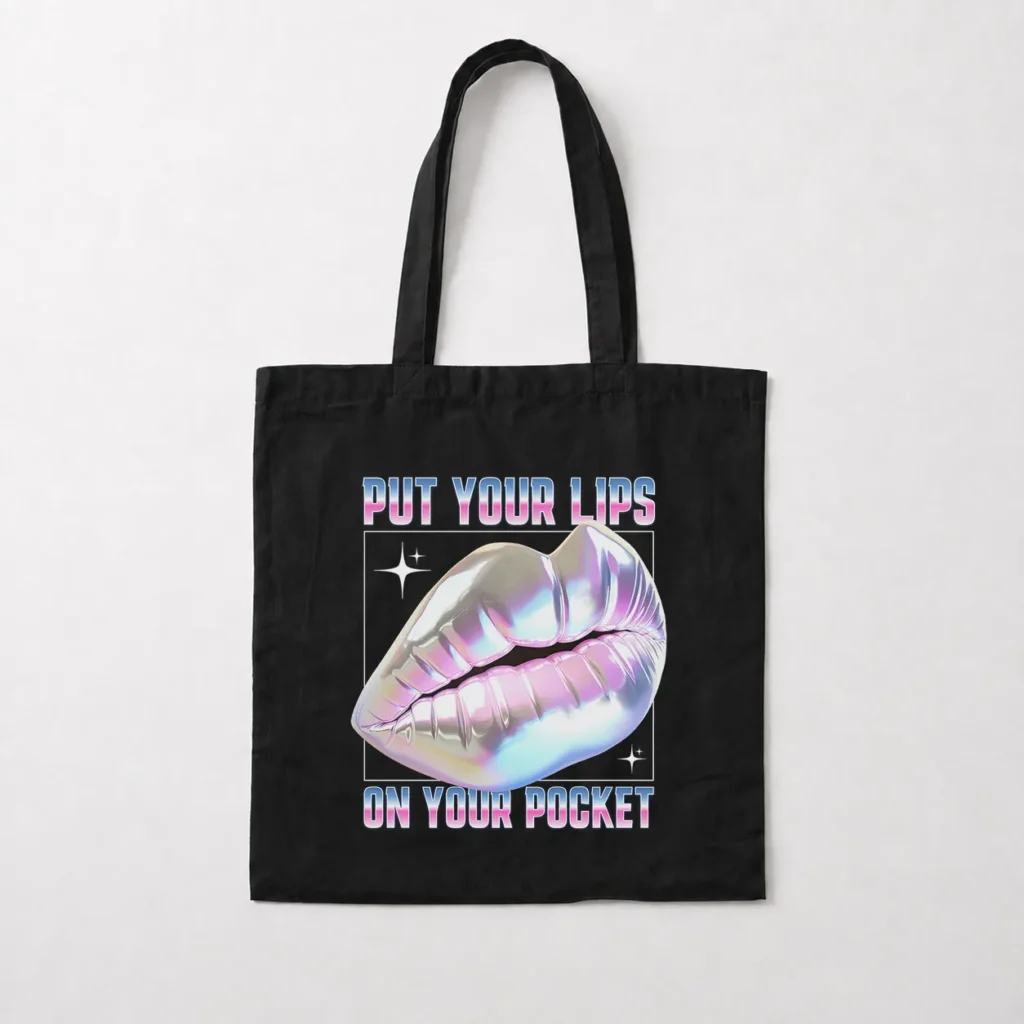 توت بگ لب نقره‌ای طرح Put Your Lips کد 23141
