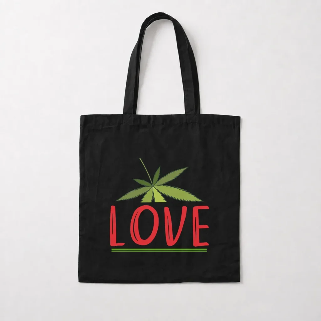 توت بگ کانابیس طرح برگ و نوشته Love کد 23218