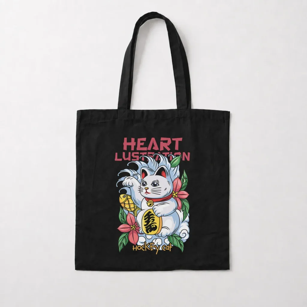 توت بگ گربه خوش‌شانس ژاپنی طرح Hockey Cat کد 23547
