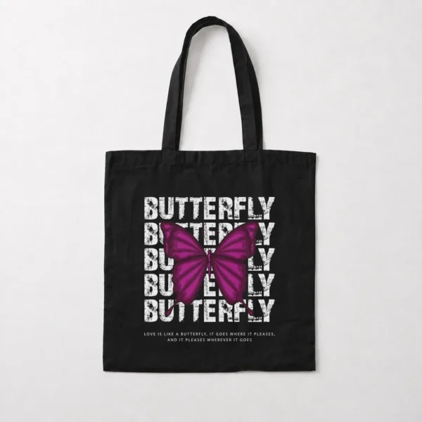 توت بگ پروانه بنفش و نوشته Butterfly کد 249