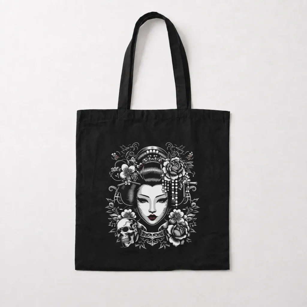 توت بگ گیشا و جمجمه سبک گوتیک (Geisha Skull) کد 31