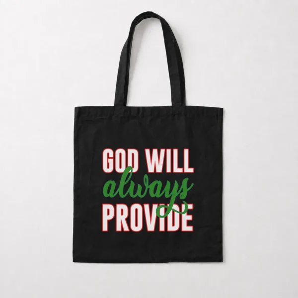 توت بگ نوشته God Will Always Provide سبز و قرمز کد 318