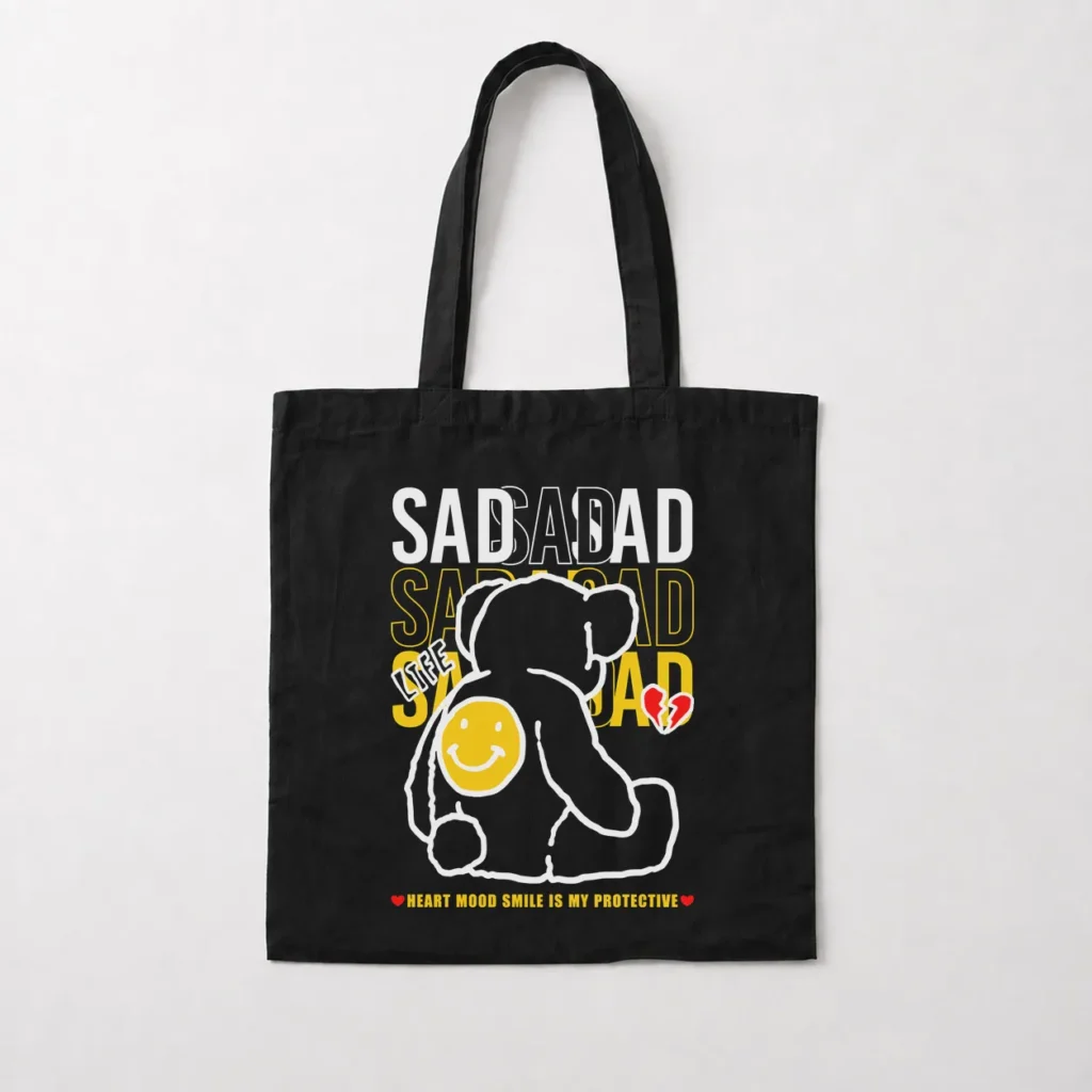 توت بگ خرس با صورتک زرد و نوشته Sad کد 373