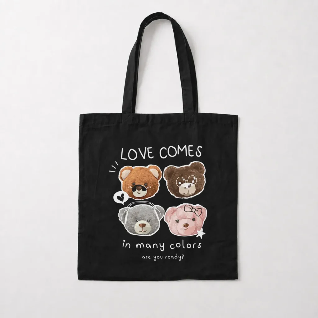 توت بگ خرس عاشقانه طرح Love Comes in Many Colors کد 3872