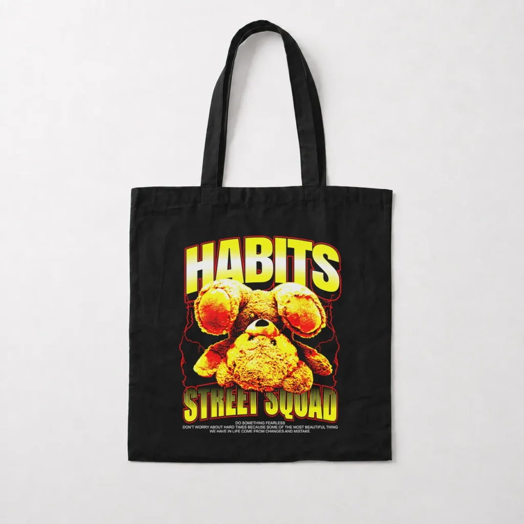 توت بگ خرس زرد و قرمز و نوشته Habits Street Squad کد 439