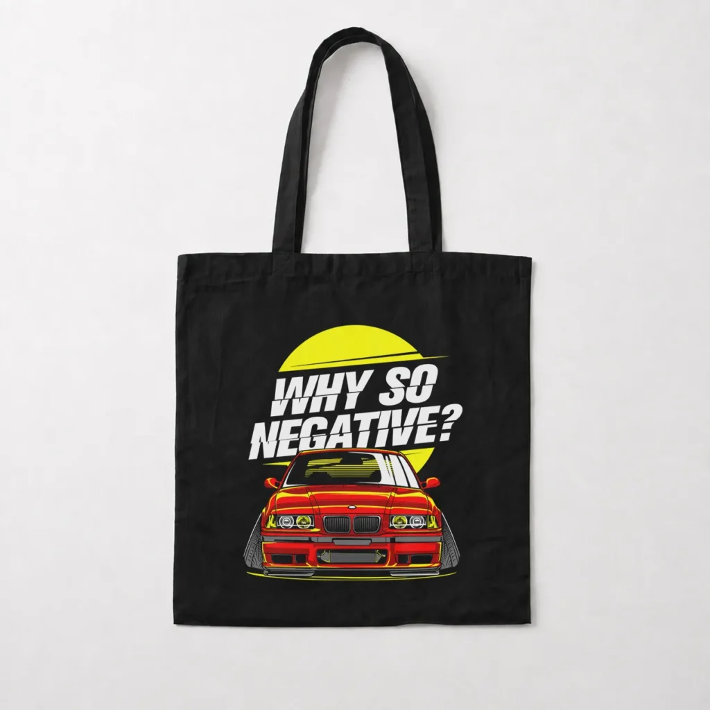 توت بگ بی‌ام‌و قرمز و نوشته Why So Negative کد 459