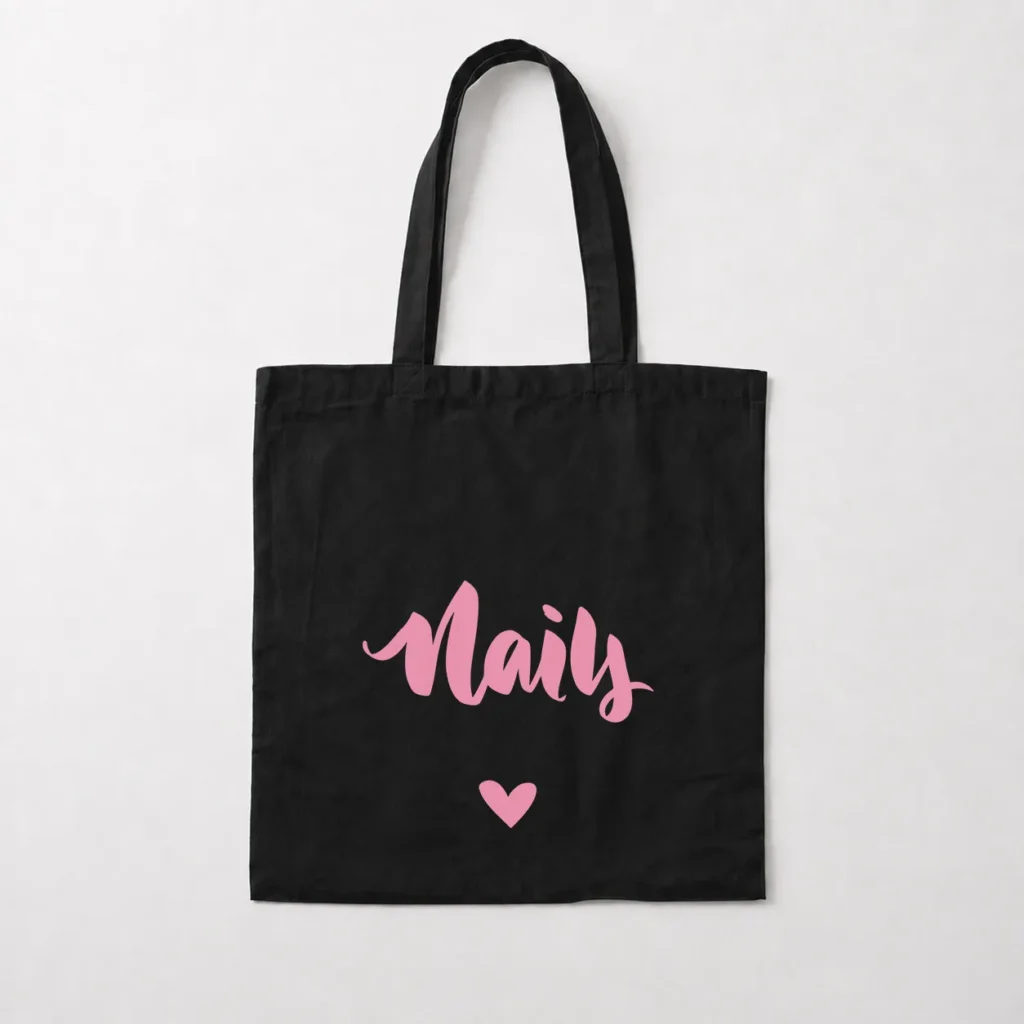توت بگ نوشته Nails و قلب صورتی کد 6196