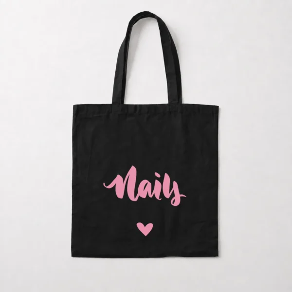 توت بگ نوشته Nails و قلب صورتی کد 6196