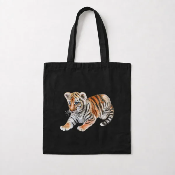 توت بگ فانتزی طرح بچه ببر آبرنگی (Cute Watercolor Tiger Cub) کد 6328