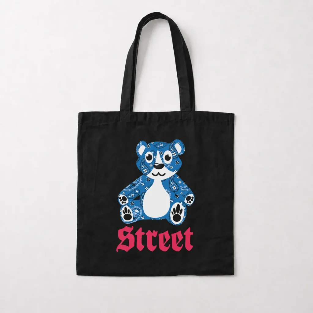 توت بگ خرس آبی طرح گل‌دار و نوشته Street کد 637