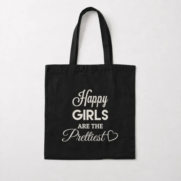 توت بگ دخترانه طرح Happy Girls Are The Prettiest کد 6408