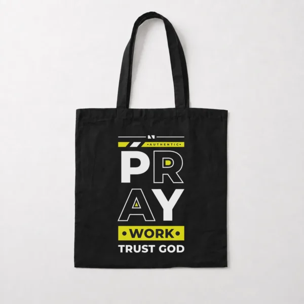 توت بگ ایمانی طرح Pray Work Trust God کد 6449
