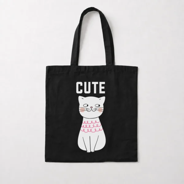 توت بگ گربه سفید نوشته Cute کد 6456