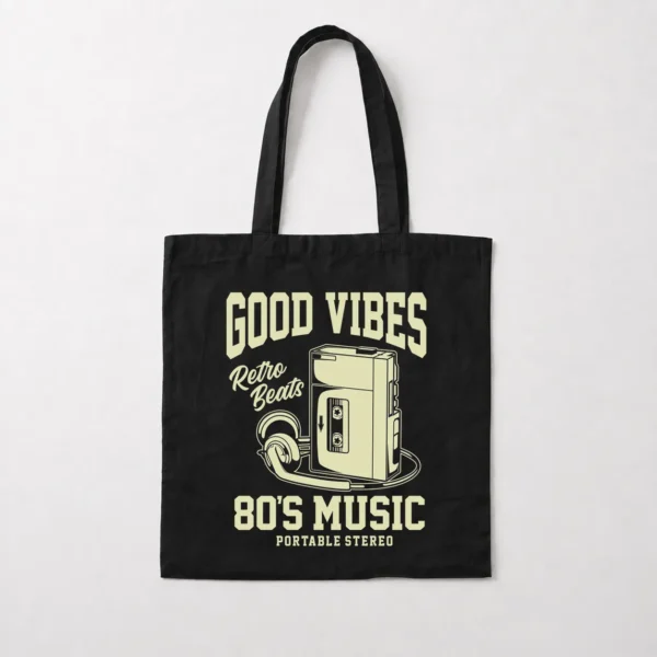 توت بگ واکمن و هدفون نوشته Good Vibes Retro Beats 80’s Music کد 6928