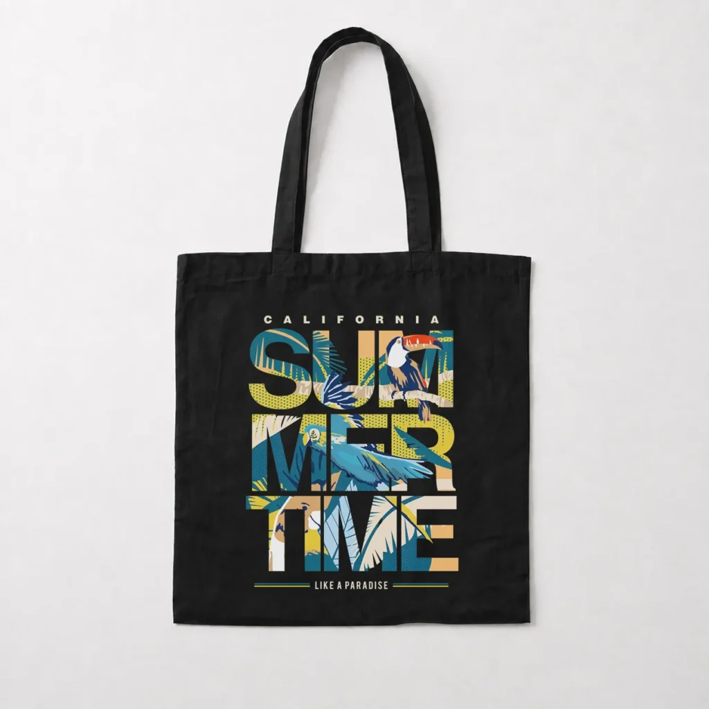 توت بگ تابستانی طرح کالیفرنیا رترو (Summer Time) کد 8009